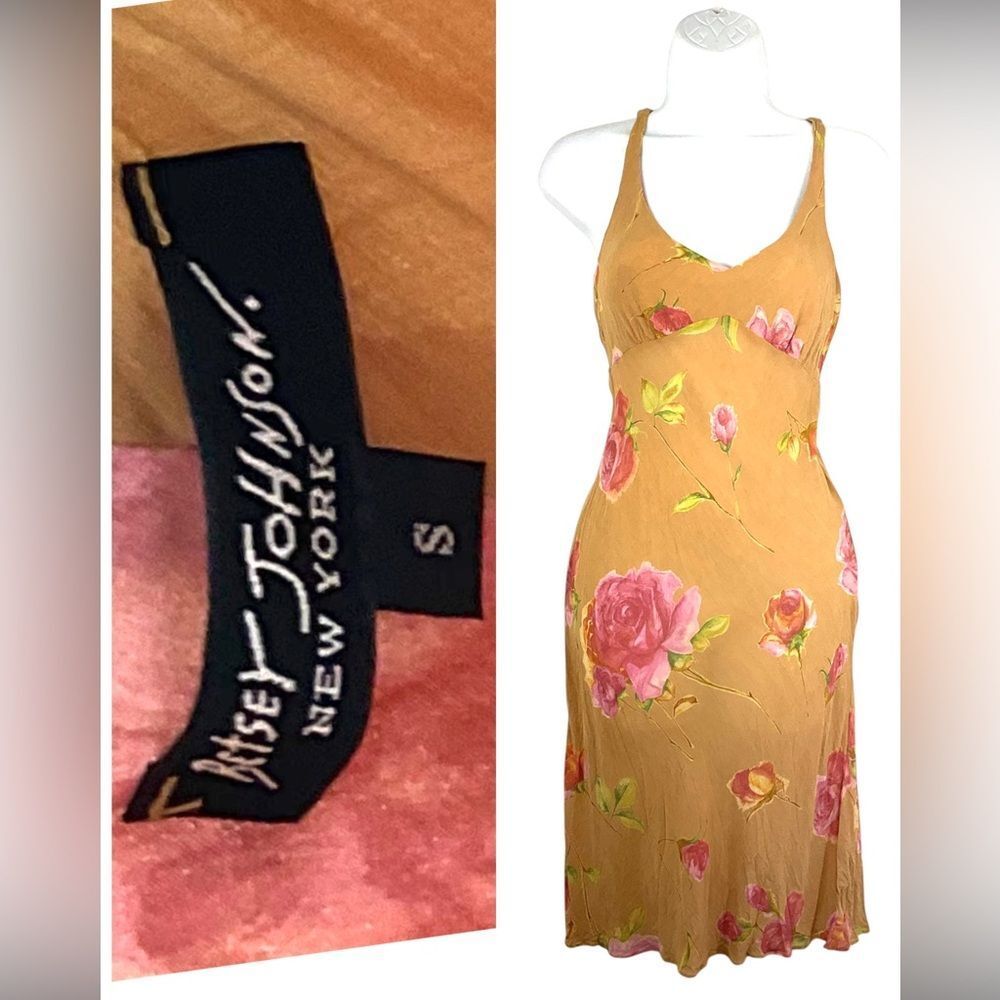 Betsey Johnson vtg floral slip dress babydoll small y2k 90s forest fairy whimsy